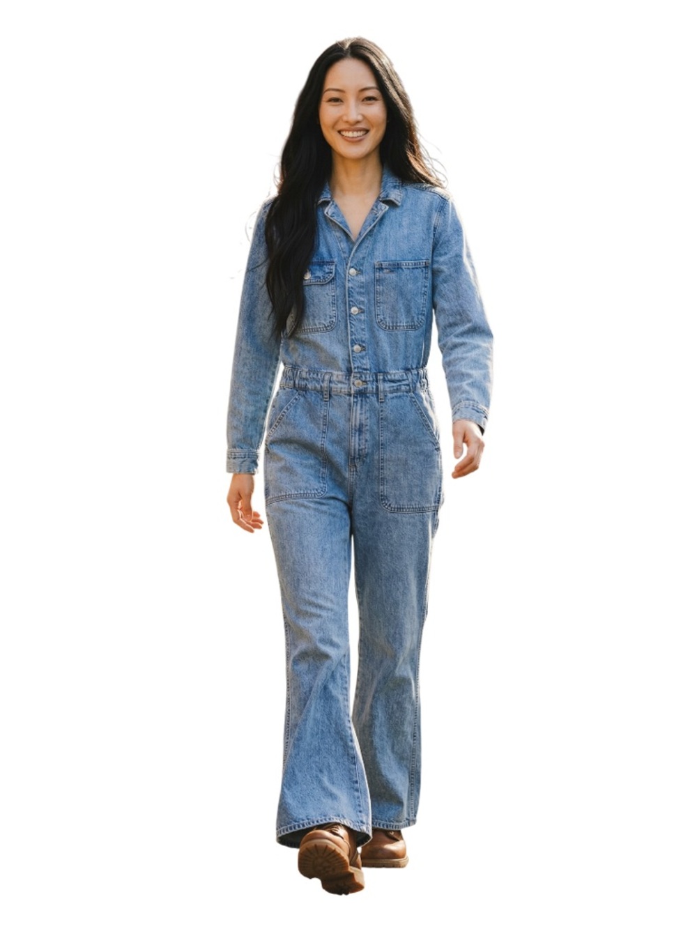 Denim Coveralls Utility Jumpsuit Wide Leg Workwear Blue Universal Thread 12R